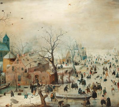 Winterlandschap met schaatsers, Hendrick Avercamp - Fotobehang (in banen) - 250 x 260 cm