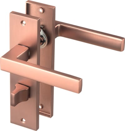 Ostiumhome® - Deurbeslag- Deurklink op kort schild met WC Slot 64 mm- Mat Koper - Nola