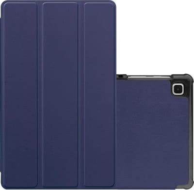 Hoes - Geschikt voor Samsung Galaxy Tab A7 Lite - Dun & Stevig - Trifold Bookcase - Hard Cover - Hardcover Book Case - Tablet Hoesje - Donkerblauw