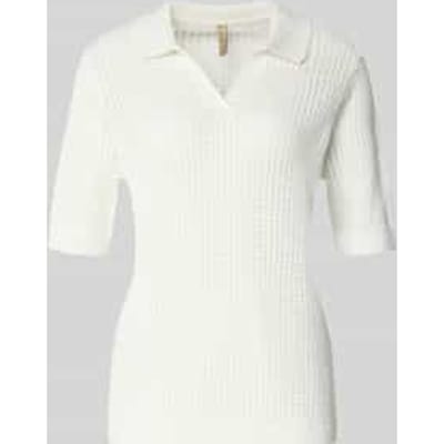 Gebreide pullover met polokraag en 1/2-mouwen model 'DENEFA'
