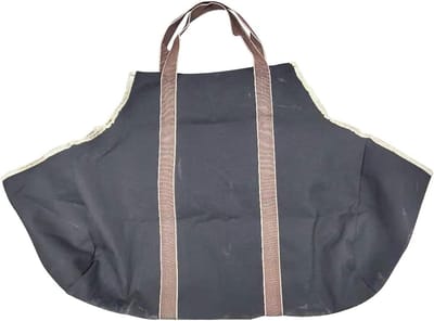 Brandhout Tas - Log Carrier - Haardhout Vervoer - Groot Canvas Ontwerp - 97x73.5cm - Zwart