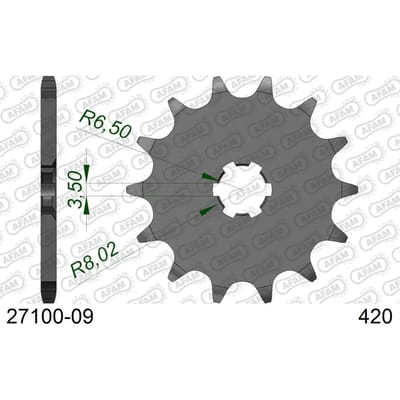 Stalen motortandwiel voor Afam 420 09 dents