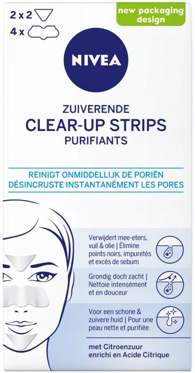 NIVEA Zuiverende Clear-up Strips - Neusstrips Meeeters - Blackhead Remover - Mee eters verwijderen - Pimple Patch - 6x 6 stuks