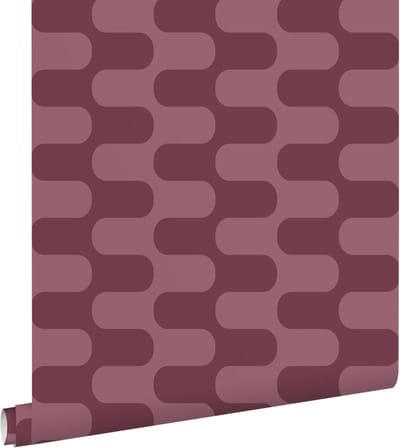 ESTAhome behang golvende lijnen paars - 50 x 900 cm - 132144