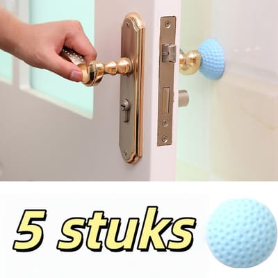 Set van 5 anti-botsingspads voor muren - Zachte rubberen stootkussens - Anti-botsing - Stil - Beschermend - Zacht rubber - Individueel verpakt - Geschikt voor bescherming tegen stoten tegen de achterkant van deuren - 5*5*3 cm - Hemelsblauw