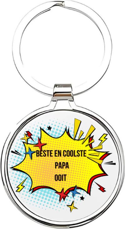 Akyol - De beste en coolste papa ooit Sleutelhanger - papa - Vaders - Vader sleutelhanger - Papa sleutelhanger - Sleutelhanger papa - Familie sleutelhanger - Vaderdag cadeautje - Papa cadeau - Dad - stiefvader - schoonvader - Fathersday - 4 x 7,5 CM