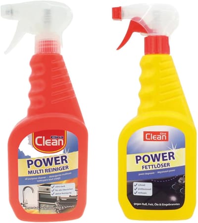 Elina Clean Power duo pakket – Multi reiniger en ontvetter 2 x 500 ml – Tegen vuil vet kalk en roest – krachtige schoonmaakset voor keuken en badkamer