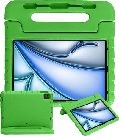 Hoesje - Geschikt voor Apple iPad Air (2024/2025/2026) - 13 inch - Kinderhoes Shockproof Bumper - Kidsproof Case - Tablethoes - Kinder Hoes Cover - Groen