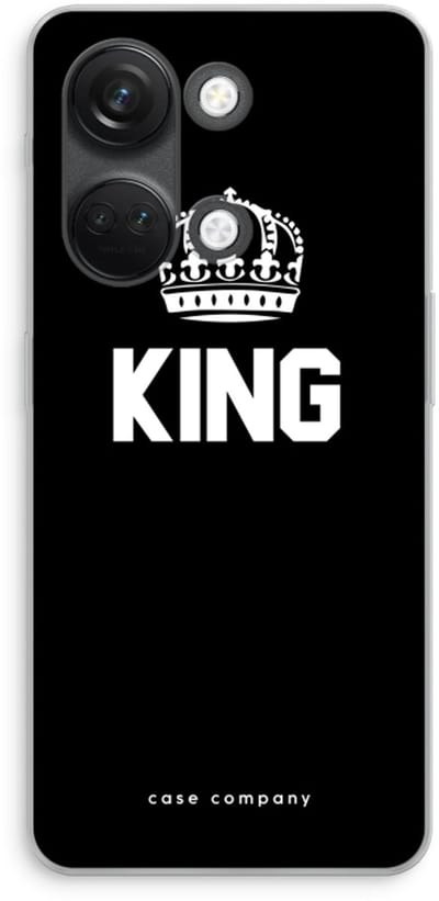 Case Company® - Hoesje geschikt voor OnePlus Nord 3 hoesje - King zwart - Soft Cover Telefoonhoesje - Bescherming aan alle Kanten en Schermrand