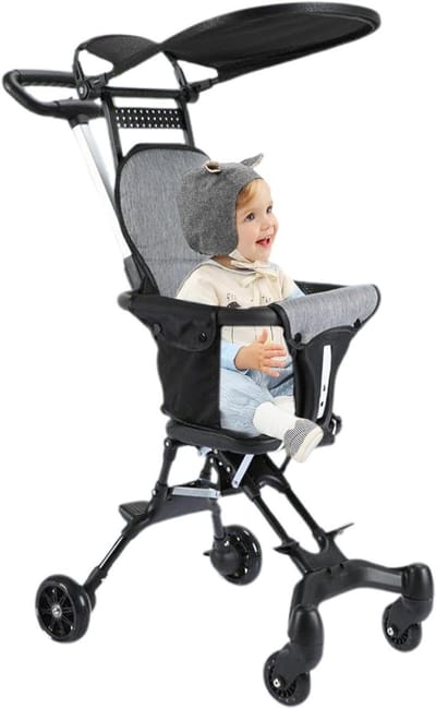 Kinderwagen Reismodel - Compacte buggy - Buitenwandelen met kind - Vouwbaar en lichtgewicht - 3.88 kg - Zwart
