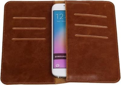 Bruin Pull-up Medium Pu portemonnee wallet voor Samsung