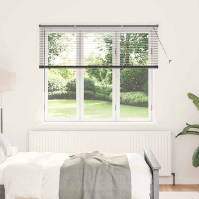 vidaXL - Venetiaanse - jaloezie - Donkergrijs - 130 - x - 155 - cm - 25 - mm - Aluminium