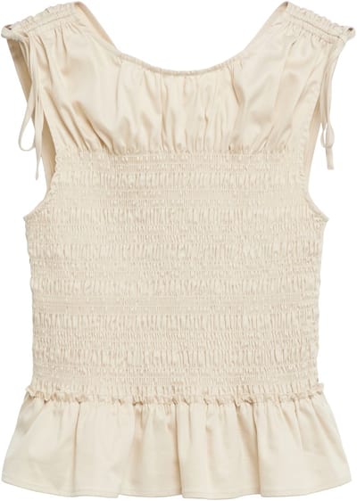 Slank Zonder Mouwen Gerimpeld Popeline Blouse Dames COMMA