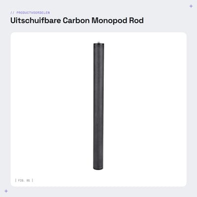 Dailygoods- Monopod Uitschuifbaar - Carbon Stang - 1/4 Inch Schroef - Zwart - Lichtgewicht - Robuust en Duurzaam - Camera Verlengstang
