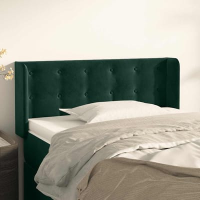 vidaXL - Hoofdbord - met - randen - 83x16x78/88 - cm - fluweel - donkergroen