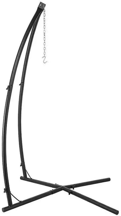 Betaalbare Goederen® hangstoel standaard - hangstoel - zwart - hangmat met standaard - tuin - zomer - genieten - vakantie