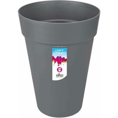 Elho Loft Urban Rond Hoog 35 - Bloempot voor Buiten - Ø 33.5 x H 45.3 cm - Antraciet