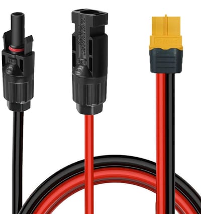 Solar Kabel - Adapter Kabel - Energie Opladen - Waterdicht Ontwerp - 2 Meter - Zwart