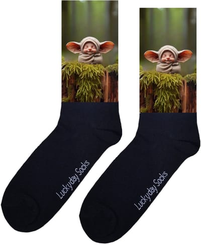 Fantasie dier - Opkikker - Grappige sokken - Valentijns cadeau - Verjaardag cadeau - Sint cadeau - Leuke sokken - Aparte sokken - Vrolijke sokken - Bos - Grappige cadeau - Kerstsokken - Vaderdag - Moederdag - Socks maken Happy - 37-44