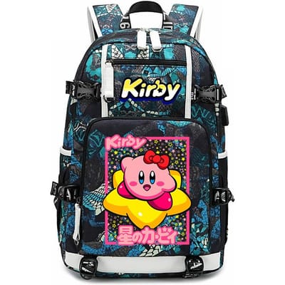 Kirby Cartoon Print Studentenrugzak Grote Capaciteit Reis Schooltas voor Kinderen Tieners
