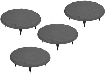 Stapstenen Buiten - Tuinpad Stenen - Decoratief Pad - Weerbestendig Hars - 4 Stuks - Grijs