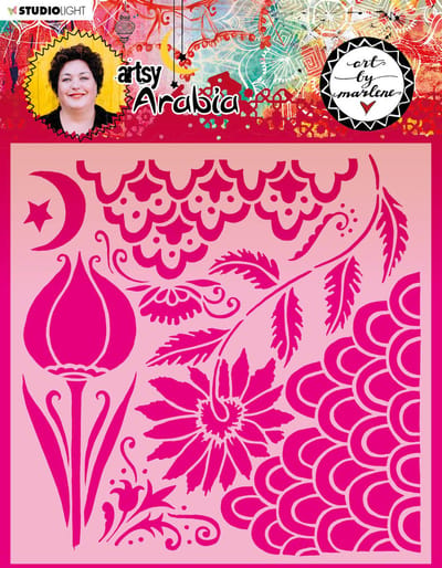 Studio Light Mask Stencil - Artsy Arabia nr.13 - 20x20cm