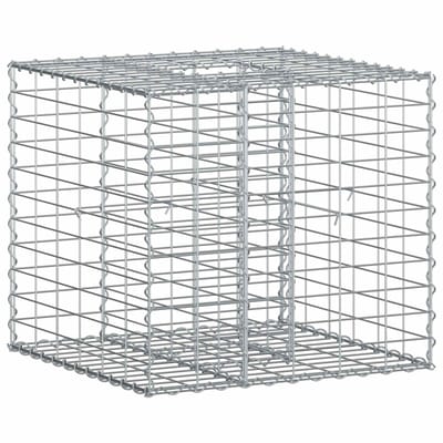vidaXL - Gabion - verhoogd - bed - 60 - x - 60 - x - 55 - cm - Gegalvaniseerd - staal - zilver