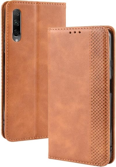 Vintage Book Case - Geschikt voor Huawei P Smart Pro Hoesje - Bruin