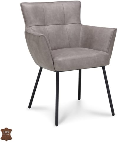 Icon Living - Armstoel Nora - Microleder Bull Clay - Leg Black