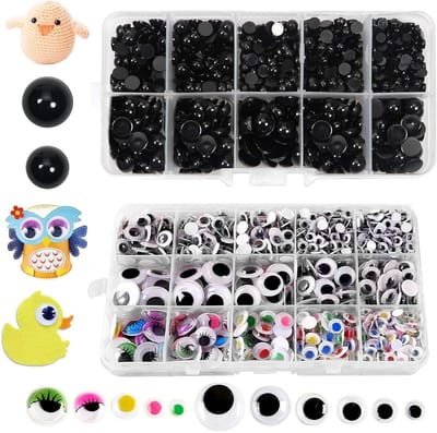 Ronde Poppenogen in Diverse Maten voor DIY Poppen Maken - Hars Cabochon Ogen voor Beren en Poppen - Zwart - 75 karakters
