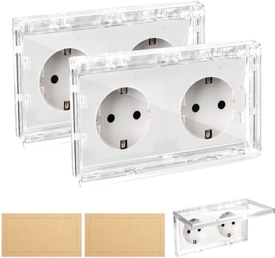 Allecto - Switch Cover - Waterdichte Socket Cover - Veiligheid voor Kinderen - Transparant - 2 Stuks - Geschikt voor Type 86 - Ideaal voor Buiten