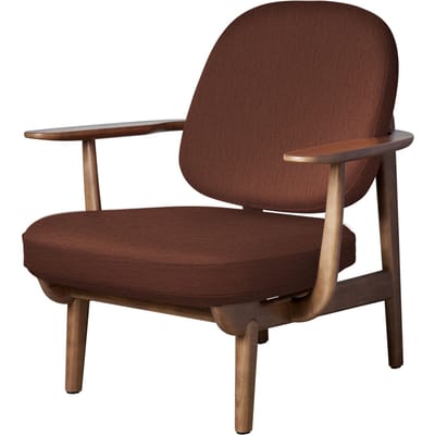 Fritz Hansen Fred Loungefauteuil - JH97 - oranje - eiken walnoot gebeitst