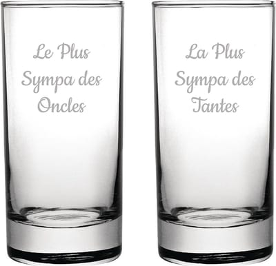 Longdrinkglas gegraveerd - 28,5cl - Le Plus Sympa des Oncles & La Plus Sympa des Tantes