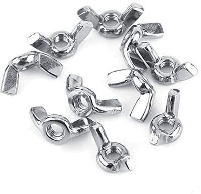 Dailygoods- Vlindermoeren 10 Stuks - Roestvrij Staal 316 - DIN315 - Earmoer - Antislip - Handvastdraaibaar - Voor Apparatuur - Vleugelmoeren