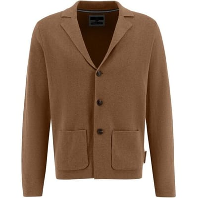 Fynch-Hatton Cotton Wool Knit Blazer Walnut Brown / male