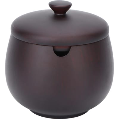 Pot à condiments en bois de jujubier acide japonais sûr anti-poussière classique à couvercle rabattable pot à épices pour cuisine noir L