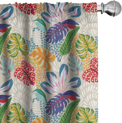 ABAKUHAUS Exotische Voorhangen – 2x75x175 cm – Meerkleurig