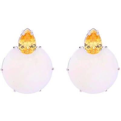 Luxenter Oorbellen van 925 sterling zilver en wit parelmoer met 18-karaats geelgoud afwerking - Mubi