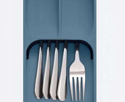 Compacte Besteklade Organizer - 4 Vakken - Blauw
