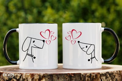 Hond Couple Hond lovers mok - Mok met tekst - Grappige mok - Verjaardag cadeau - Cadeau voor man - Cadeau voor vrouw - Cadeau voor haar - Cadeau voor hem - Grappige cadeau - Thee glazen - Valentijn cadeautjes - Koffiekopjes
