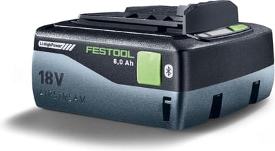 Festool accuset 2x BP 18 Li 8.0 HP-ASI accu 18 V 8.0 Ah ( 2x 577323 ) 8000 mAh Li-ion met laadniveau-indicator