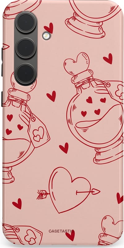 Casetastic Hoesje Geschikt voor Samsung S24 Plus - Stijlvolle Beschermende Duo-layer Case - Zoete Liefdesflirt - Roze Rood - Pafrum - Love You - Valentijn