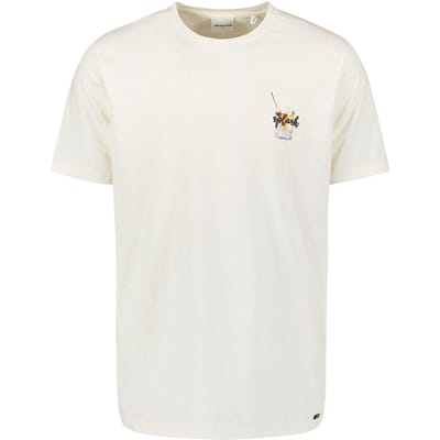 No Excess T-shirt Crewneck Placed Prints Slub Natural Size: XXL | Printed T-Shirts Outlet | Heren | Wit