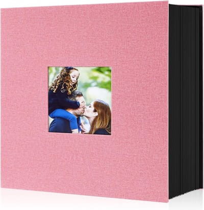 Fotoalbum 10 x 15 cm, 1000 Compartimenten, Groot Formaat, Linnen Album voor Horizontale en Verticale Foto's in Roze