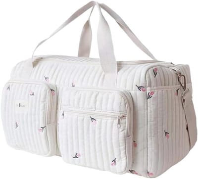 Grote luiertas - Babytas - Baby verzorgen - Grote capaciteit - 48 cm - Geborduurd