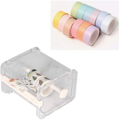 Dailygoods- Tapedispenser 2-in-1 Ontwerp - Tape Houder - Tapesnijder - Antislip - Duurzaam - Snelle Bediening - Tapehouder