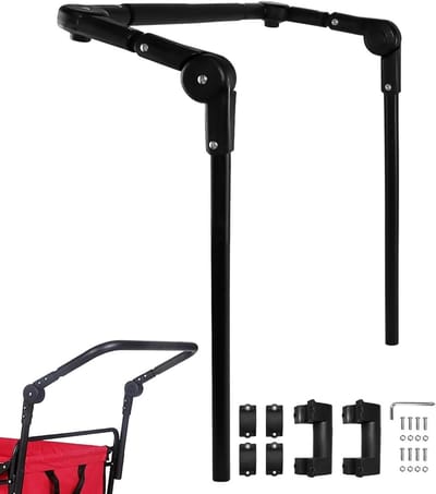 Duwhandgreep Kinderwagen - Trekstang Vervanging - Buitenactiviteiten - Verstelbaar Ontwerp - 50 cm - Zwart
