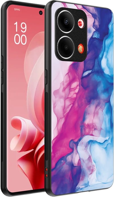 Smartphonica Telefoonhoesje Geschikt voor Oppo Reno 9 / 9 Pro met Roze Blauw Marmer Opdruk - TPU Backcover Case Rose Blue Marble Design geschikt voor Oppo Reno 9;Oppo Reno 9 Pro
