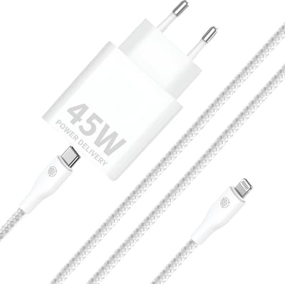 Power Adapter geschikt voor iPhone / iPad + usb-C Lightning Kabel 3 Meter