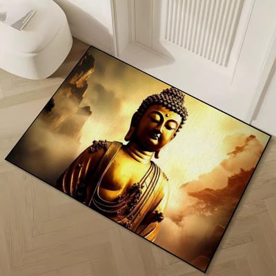 Vloermat Schilderen Boeddha Muur Deurmat Welkom Antislip Vloer Slaapkamer Keuken Badkamer Balkon Hal Tapijten Huisdecoratie Tapijt 30x50cm